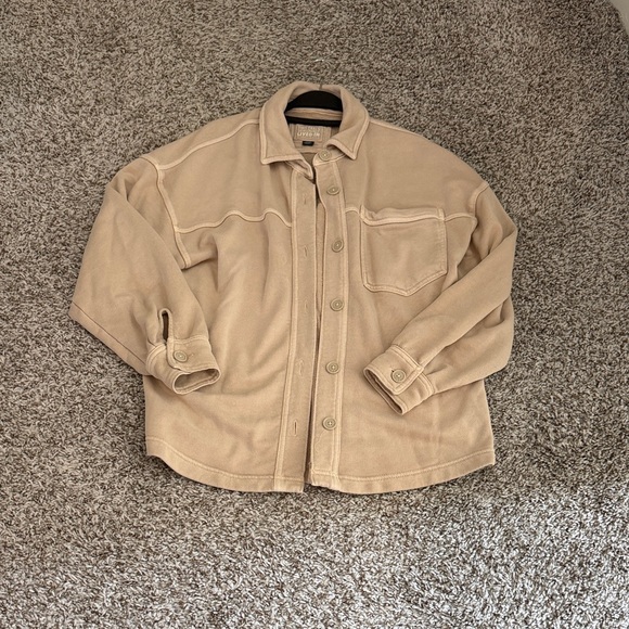 American Eagle Outfitters Beige Button-Down Shirt Jacket - Picture 3 of 3